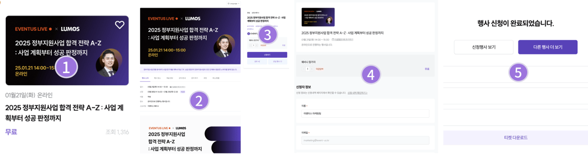 행사 신청 단계 퍼널
